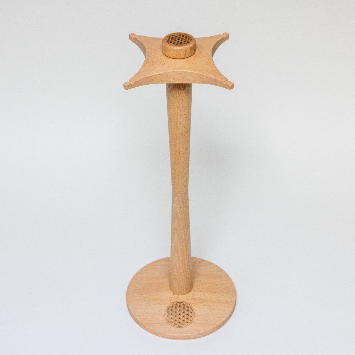 4-Chime Flower of Life Stand - Premium Beech Wood Display | Koshi & Zaphir