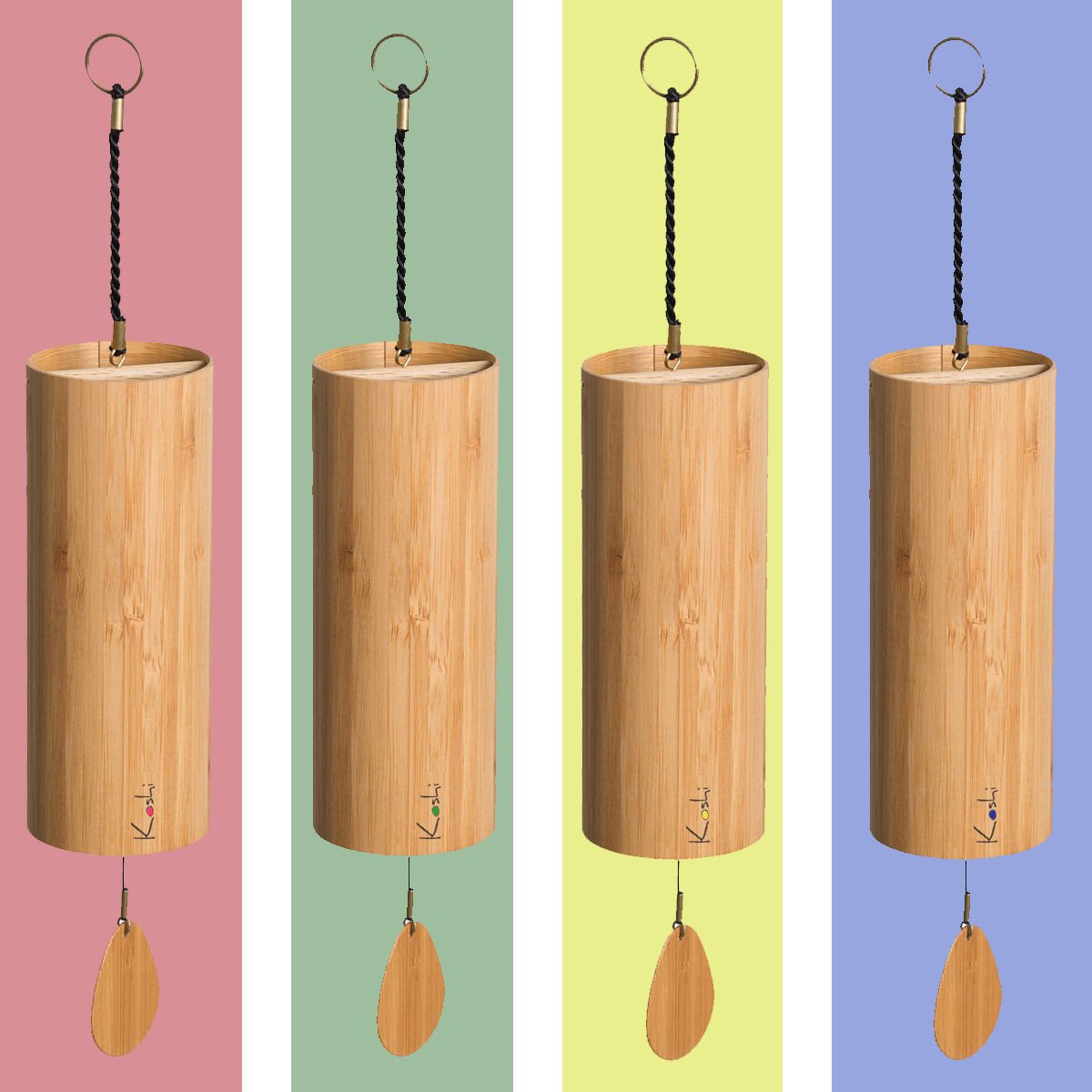 Koshi Wind Chimes Set of 4 – Handmade Meditation Chimes, Relaxation & Spiritual Gift