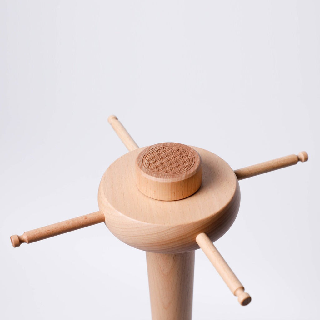 Zenmotion Rotating Chime Stand - 4 Koshi or Zaphir Chimes | Handcrafted Beech Wood