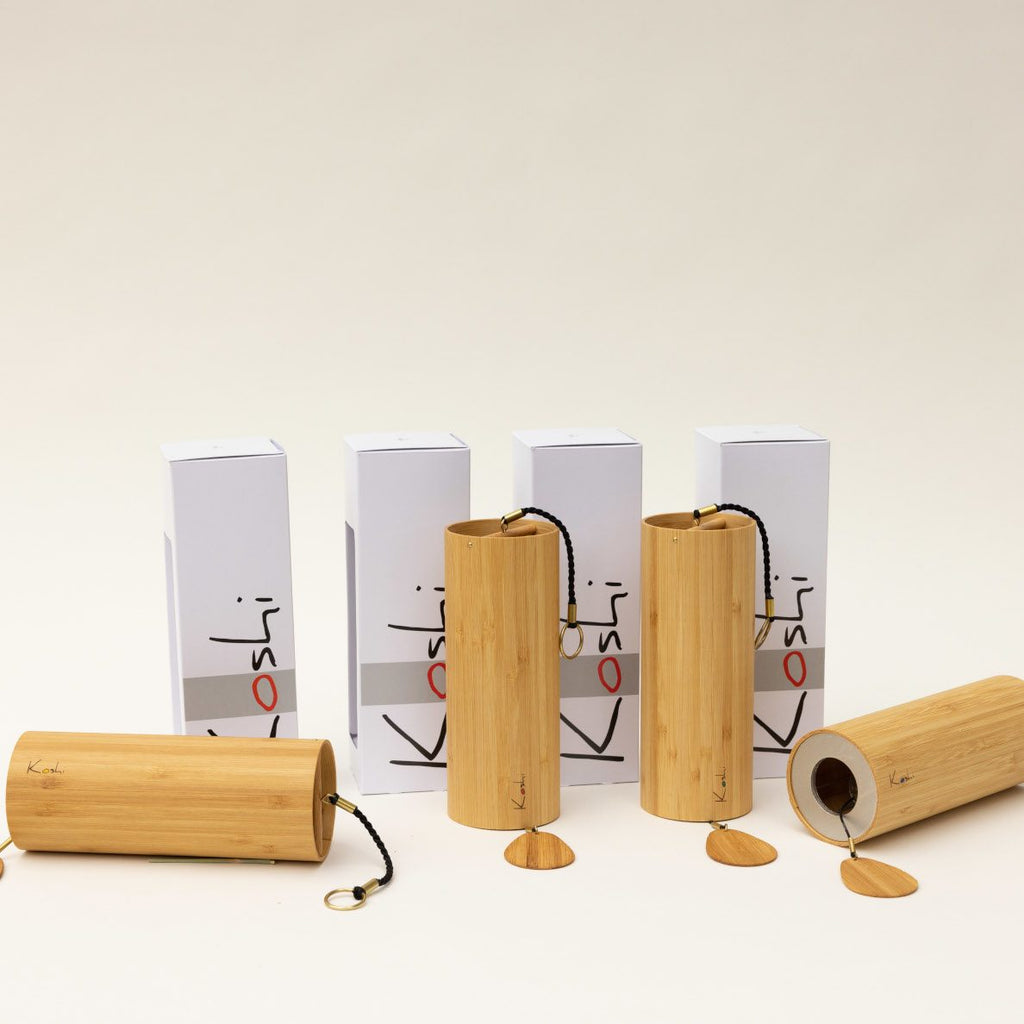 Koshi Wind Chimes Set of 4 – Handmade Meditation Chimes, Relaxation & Spiritual Gift